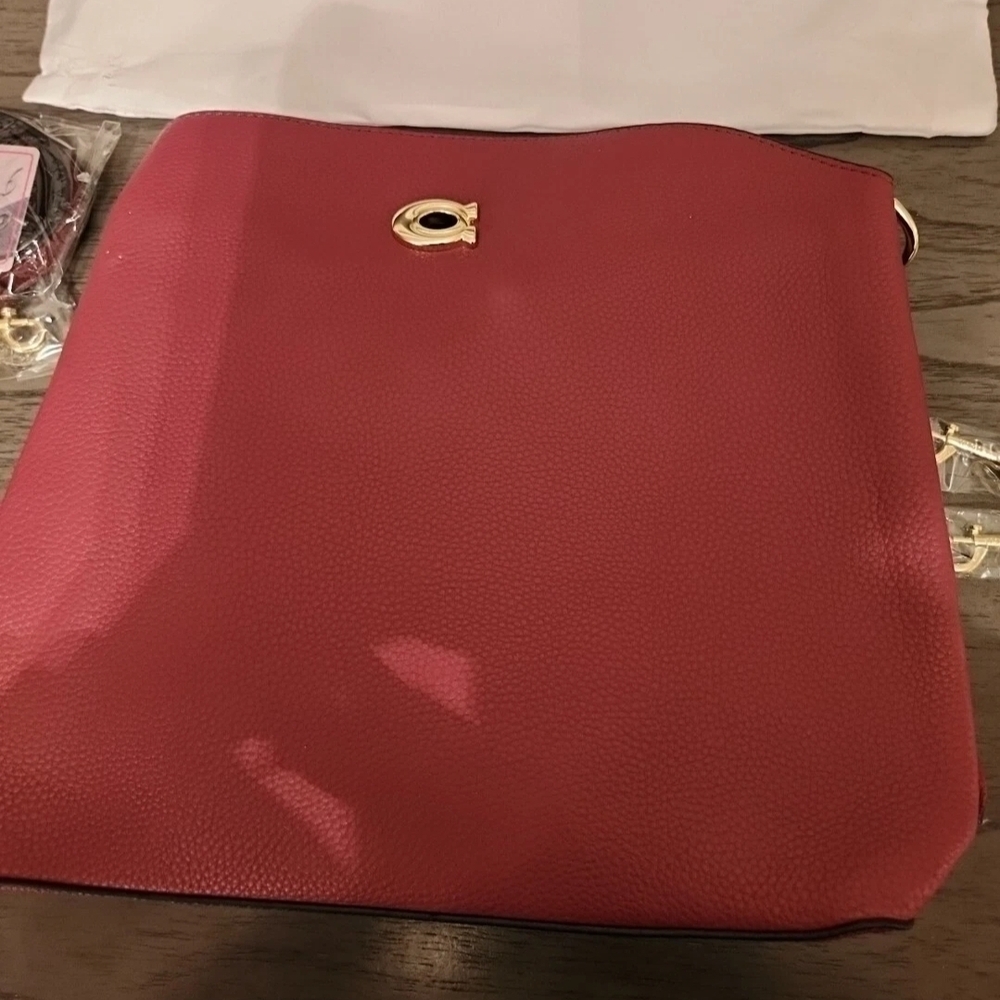 Coach Red Leather Shoulder Bag